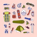 Collection of outdoor adventure stickers