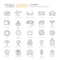 Collection of summer thin line icons Royalty Free Stock Photo