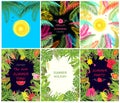 Collection of summery tropical vertical poster