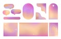 Collection of sunset and sunrise blurred color gradient abstract backgrounds and graphic elements. Royalty Free Stock Photo