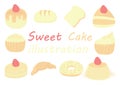 A collection of sweet cake illustrations