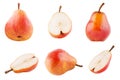 Collection of sweet pears isolated on white Royalty Free Stock Photo