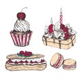Collection of sweets vector illustration. Royalty Free Stock Photo