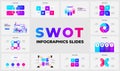 Collection of SWOT analysis infographic templates ideal for business presentations and strategic planning