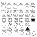 Collection of symbols for washing clothes