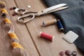 Collection of tailor tools Royalty Free Stock Photo