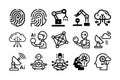 Collection of technology and artificial intelligence icons on a white background Royalty Free Stock Photo