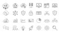Collection of technology and business icons including cloud computing data security and finance Royalty Free Stock Photo
