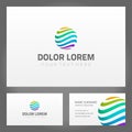 Collection template circle sphere mulicolored gradient stripe abstract realistic vector