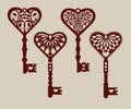 Collection of templates of decorative keys