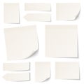 Set Of Different Beige Sticky Notes With Shadow