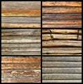 Collection of textured wooden walls Royalty Free Stock Photo