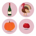 collection of thanksgiving items. Vector illustration decorative design Royalty Free Stock Photo