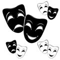 Collection of theater masks Royalty Free Stock Photo