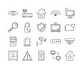 Security, protect and technology icons Royalty Free Stock Photo