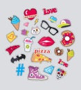 Collection of Things for Teens Vector Stickers Set Royalty Free Stock Photo