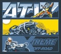 A collection of three banners with ATVs. Vector graphics