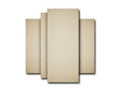 Stacked blank beige paper sheets isolated on white background Royalty Free Stock Photo