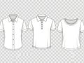 Collection of three different style shirts Royalty Free Stock Photo