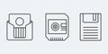 Data Storage and Document Icons Set Royalty Free Stock Photo