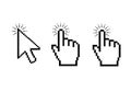 Digital cursor icons pointer hand clicking select choose navigate user interface action isolated on white background Royalty Free Stock Photo