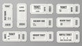 Collection of ticket templates isolated on white background Royalty Free Stock Photo