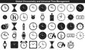 Collection of timekeeping devices and chronometry icons for universal management concepts Royalty Free Stock Photo