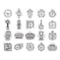 collection of timepiece icons. Vector illustration decorative design
