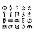 Collection of timepiece icons. Vector illustration decorative design