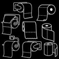 Collection of toilet paper rolls icons. Toilet paper with holder. Vector and illustration. Royalty Free Stock Photo