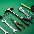 Highlights the diversity and design of common hand tools used for DIY Royalty Free Stock Photo