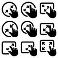 Collection of Touchscreen Gesture Icons for User Interface Design Royalty Free Stock Photo