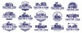 Collection of Tractor and farm logo template, vector set, vector pack