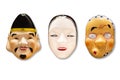 Collection of Traditional Japanese mask Kabuki Mask Royalty Free Stock Photo