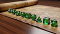 Green Dice on Ancient Map Royalty Free Stock Photo