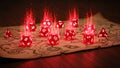Mystical Dice on Ancient Map with Fiery Aura Royalty Free Stock Photo