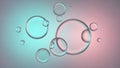 Cluster of Transparent Bubbles with Reflected Light on a Pink and Teal Gradient Background Royalty Free Stock Photo