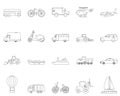 Collection of transport line icons