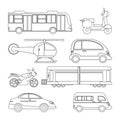 collection transport vehicle image outline