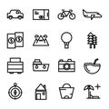 Collection travel icon set in line style. with pixel perfect