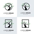 Collection of tree logo design Royalty Free Stock Photo