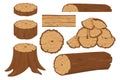 Set of wood logs Royalty Free Stock Photo
