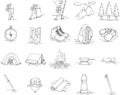 collection of trekking icons. Vector illustration decorative design Royalty Free Stock Photo