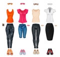 Collection of trendy clothes