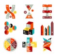 Collection of trendy colorful infographic diagram templates