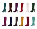 Set of women boots on white background, vector illustration