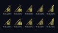 Collection of triangle luxury building logo template