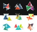 Collection of triangle web boxes - banners, business backgrounds, presentations Royalty Free Stock Photo