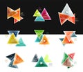 Collection of triangle web boxes - banners, business backgrounds, presentations Royalty Free Stock Photo