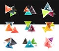 Collection of triangle web boxes - banners, business backgrounds, presentations Royalty Free Stock Photo